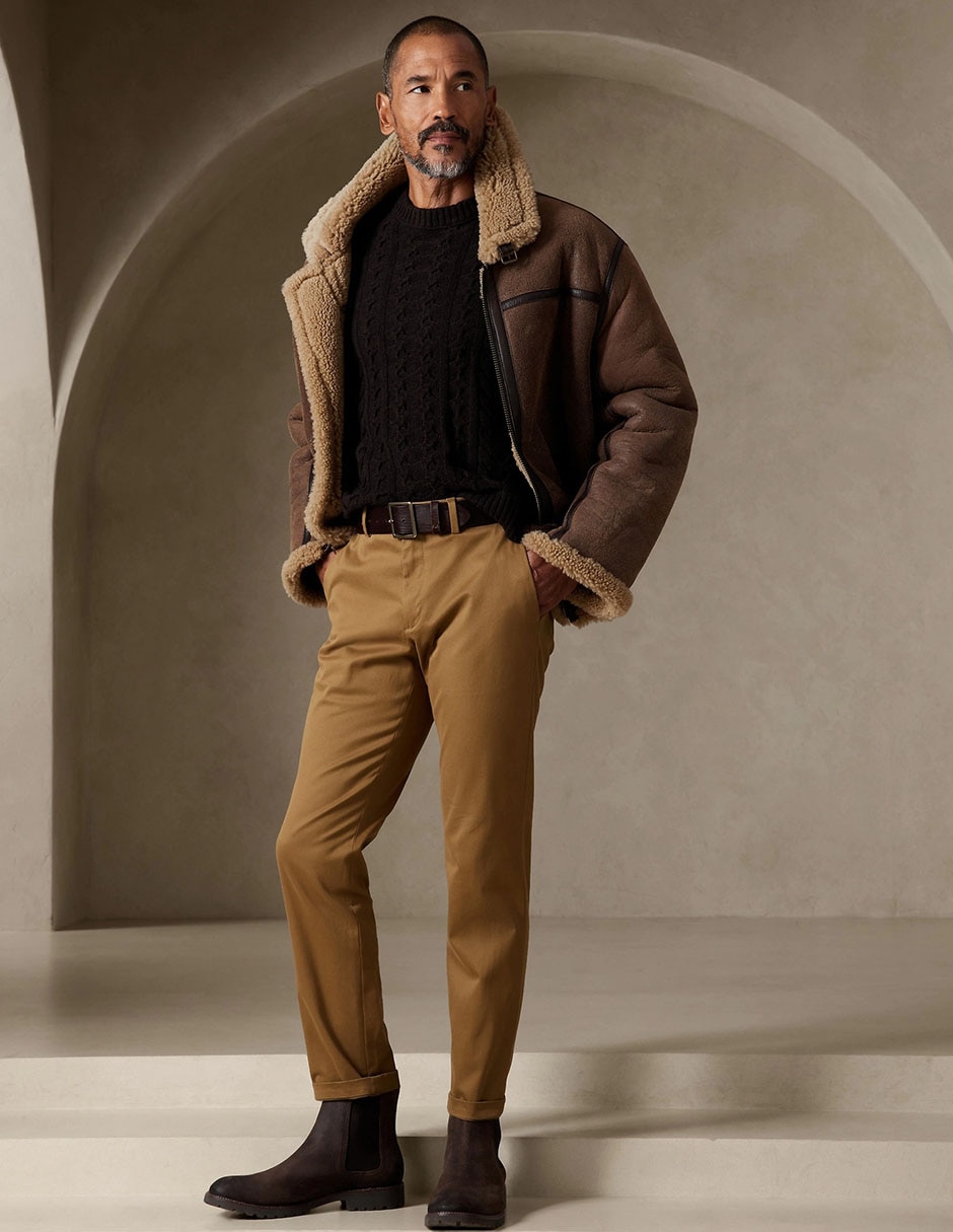 Pantalón chino slim de algodón para hombre