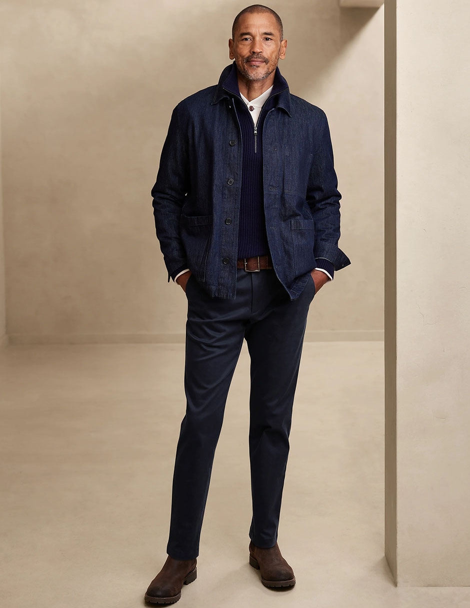 Pantalón chino slim de algodón para hombre