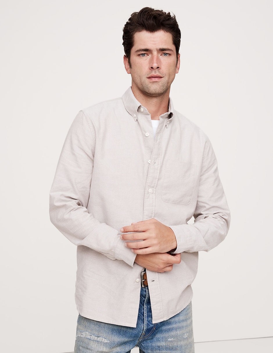 Camisa casual de algodón manga larga para hombre Camisa casual de algodón manga larga para hombre
