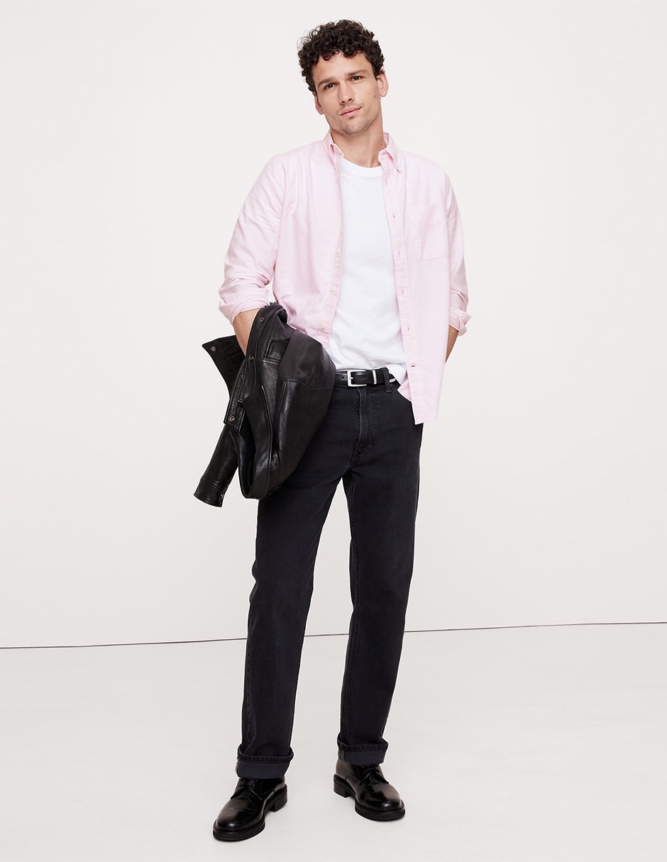 Camisa casual de algodón manga larga para hombre