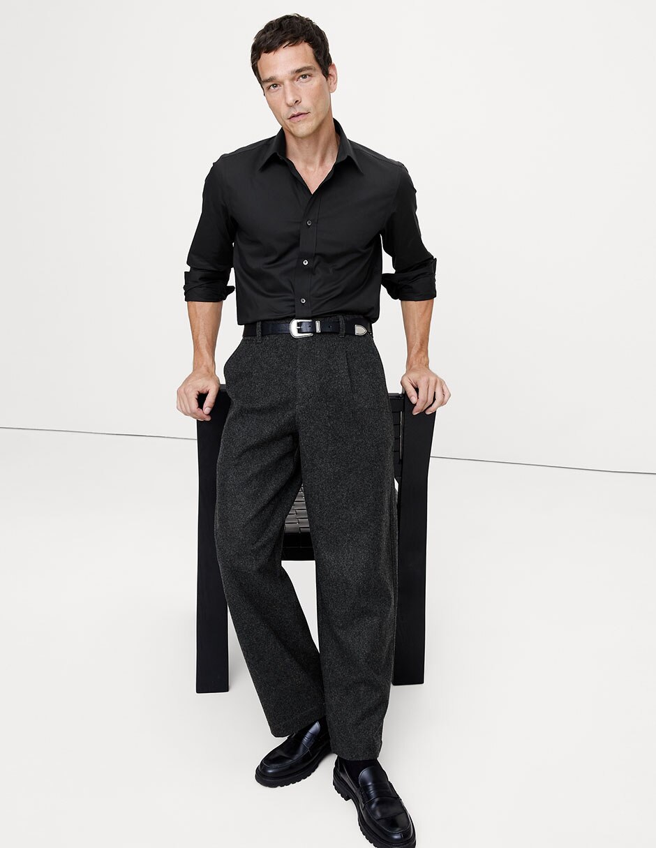 Camisa de vestir manga larga para hombre