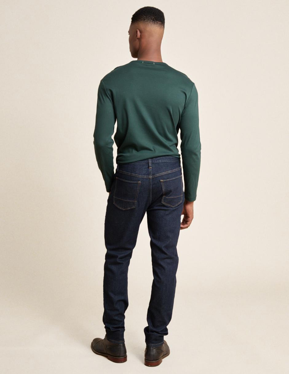 Jeans straight lavado obscuro para hombre 2