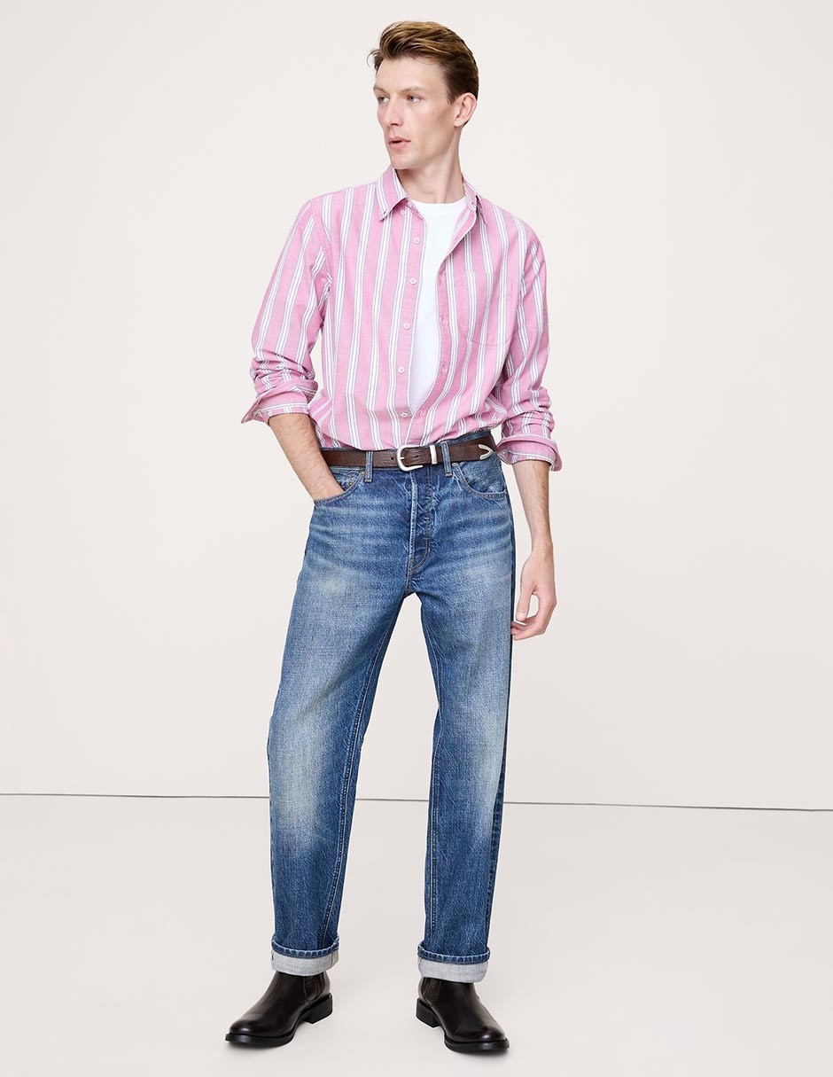 Camisa casual de algodón manga larga para hombre Camisa casual de algodón manga larga para hombre