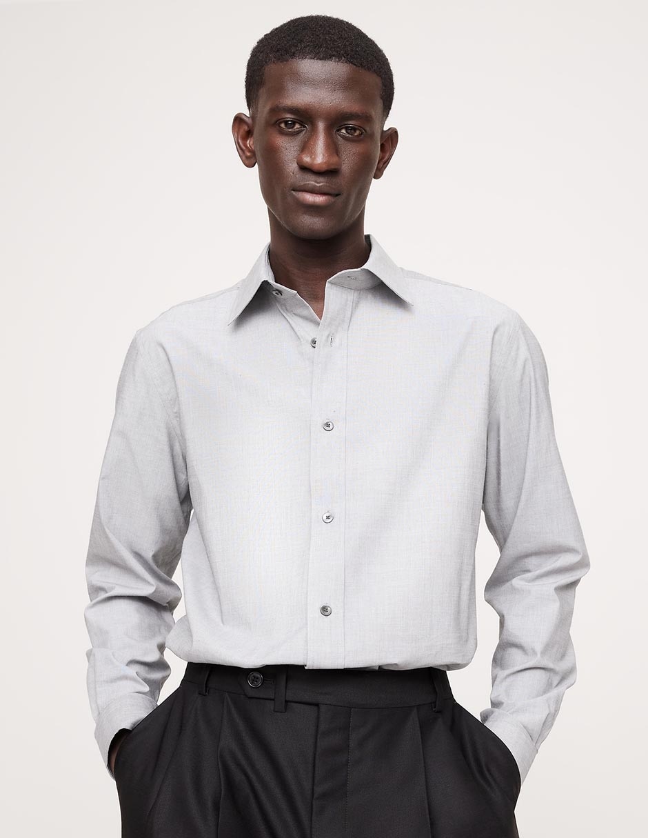 Camisa de vestir de algodón manga larga para hombre Camisa de vestir de algodón manga larga para hombre