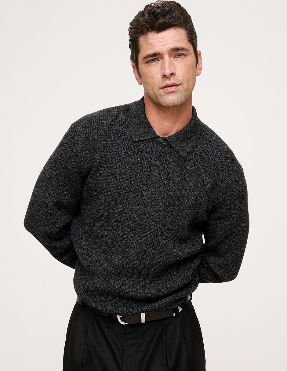 Suéter cuello polo para hombre Suéter cuello polo para hombre
