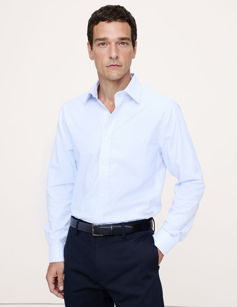 Camisa casual de algodón manga larga para hombre