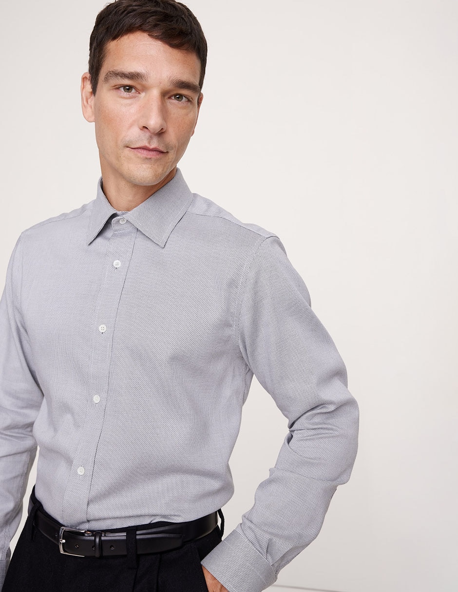 Camisa casual de algodón manga larga para hombre