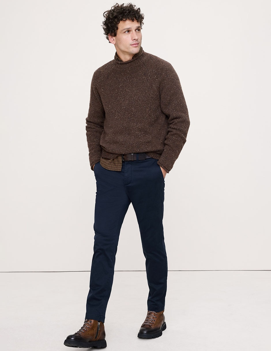 Pantalón chino slim de algodón para hombre