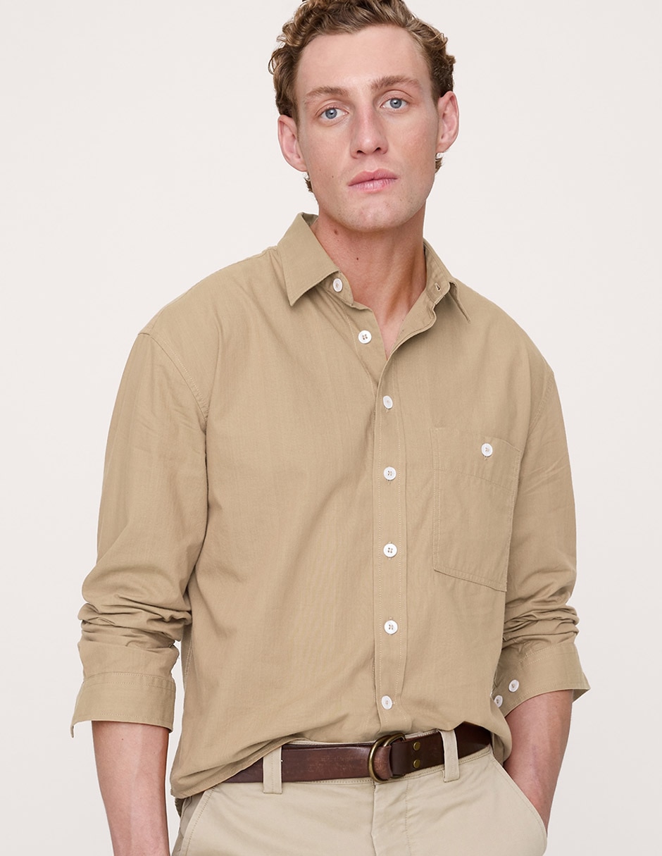Camisa casual manga larga para hombre