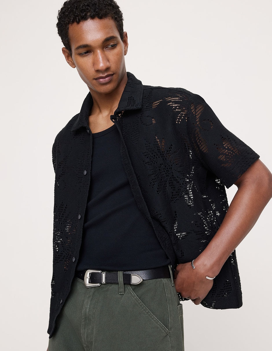 Sobrecamisa casual de algodón manga corta para hombre Sobrecamisa casual de algodón manga corta para hombre