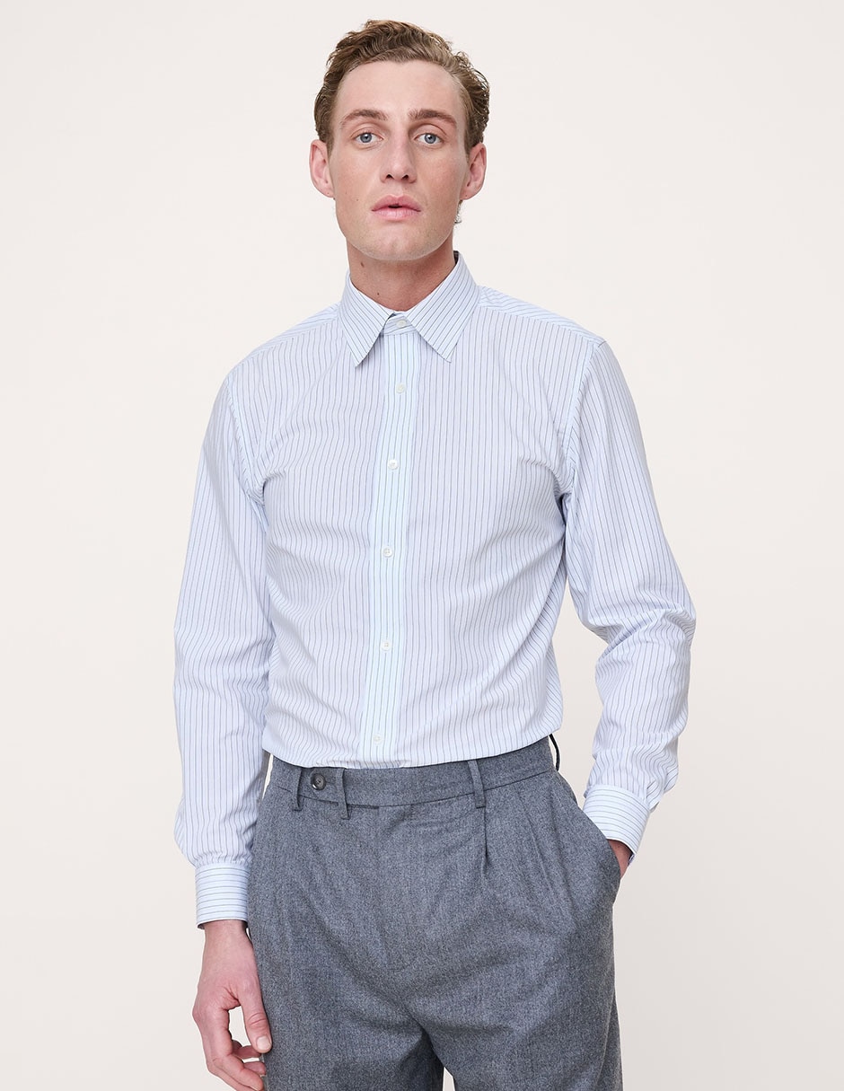 Imagen de producto Camisa de vestir de algodón manga larga para hombre