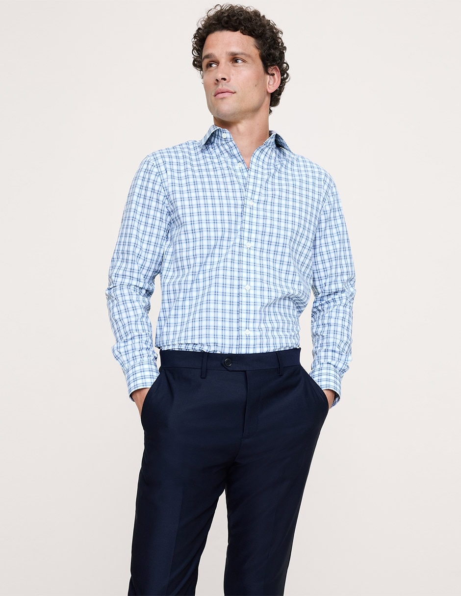 Camisa de vestir de algodón manga larga para hombre Camisa de vestir de algodón manga larga para hombre
