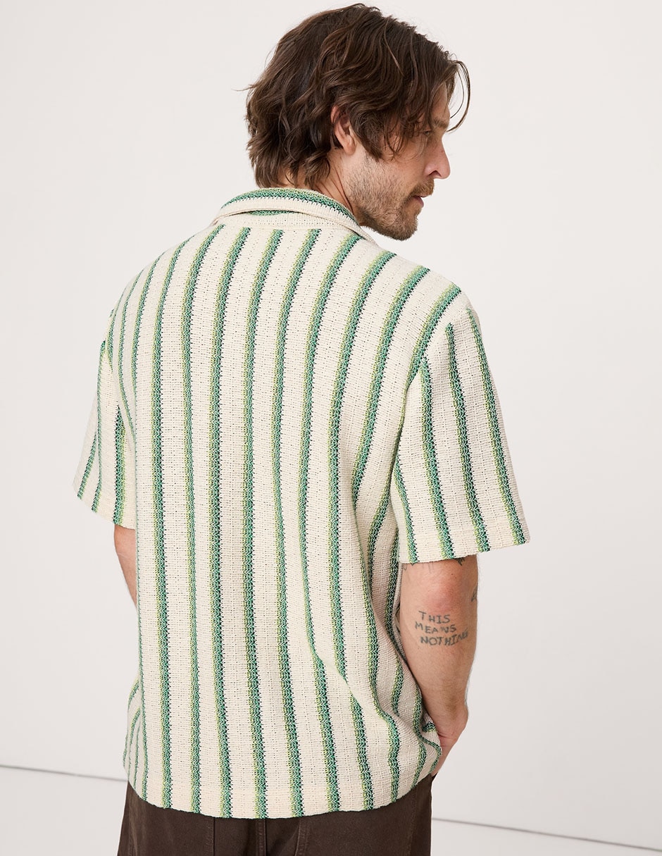 Camisa casual de algodón manga corta para hombre