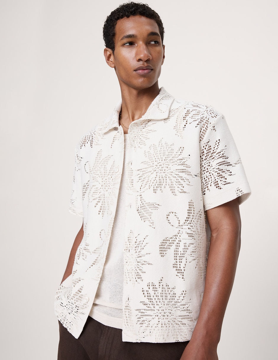 Sobrecamisa casual de algodón manga corta para hombre Sobrecamisa casual de algodón manga corta para hombre