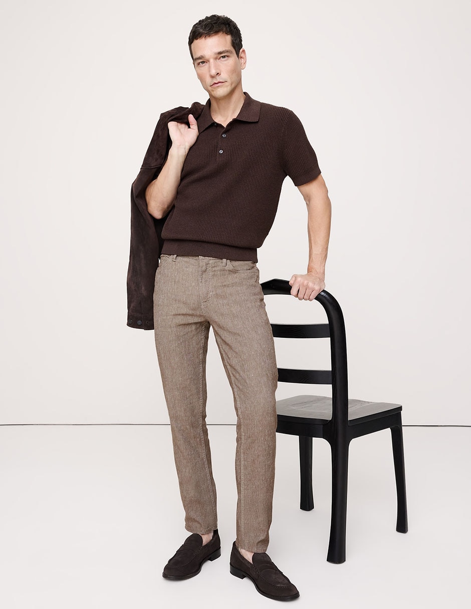 Pantalón straight de lino para hombre Pantalón straight de lino para hombre
