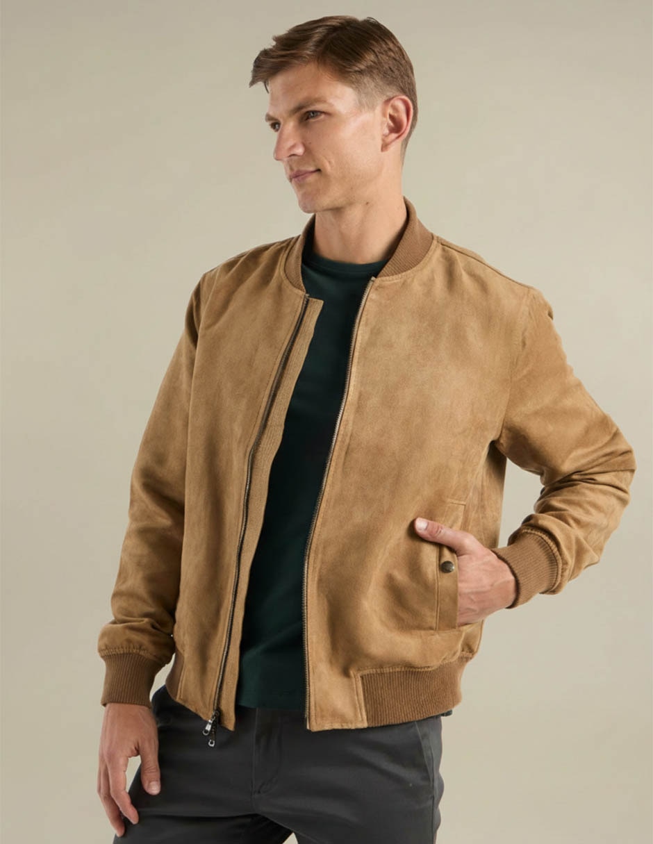 CHAMARRA BOMBER BANANA 884550 LISO SUED