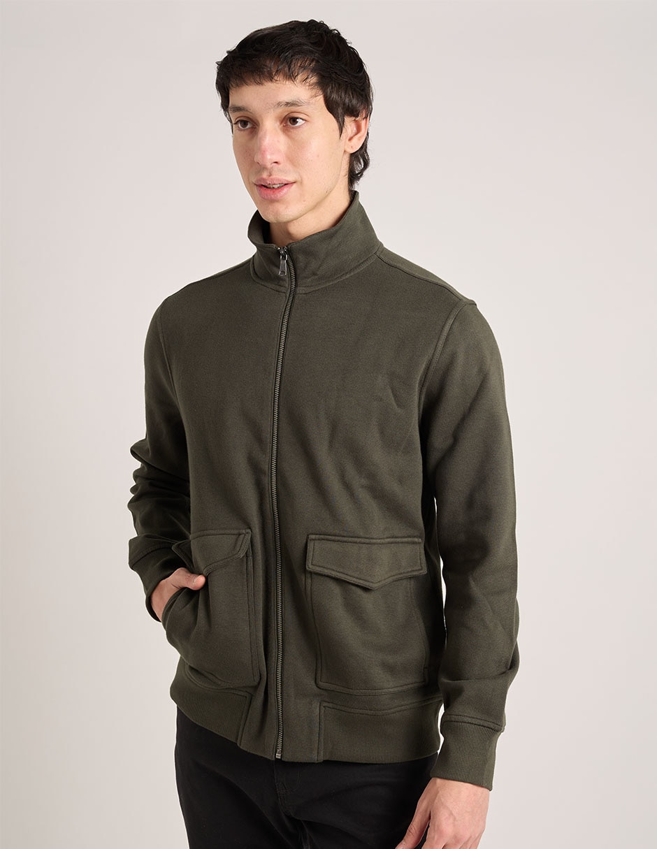 Chamarra casual con bolsillo para hombre