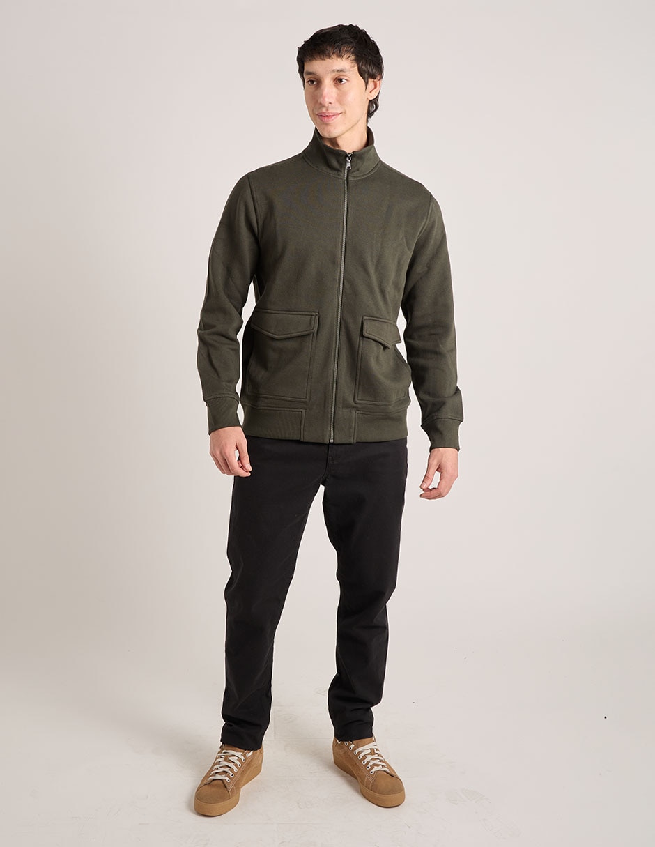 Chamarra casual con bolsillo para hombre