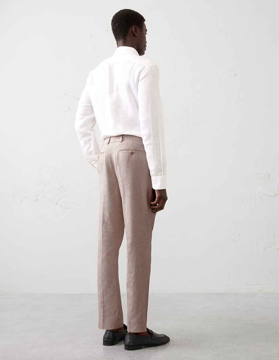Pantalón straight de lino para hombre