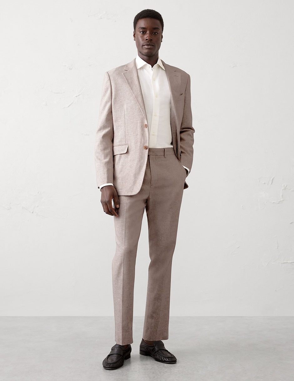 Pantalón straight de lino para hombre