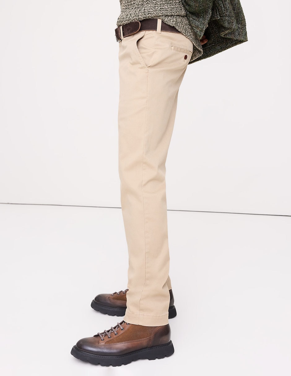 Pantalón chino slim de algodón para hombre