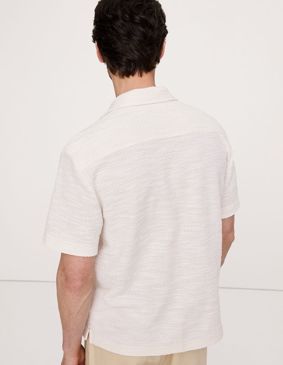 Camisa casual de algodón manga corta para hombre