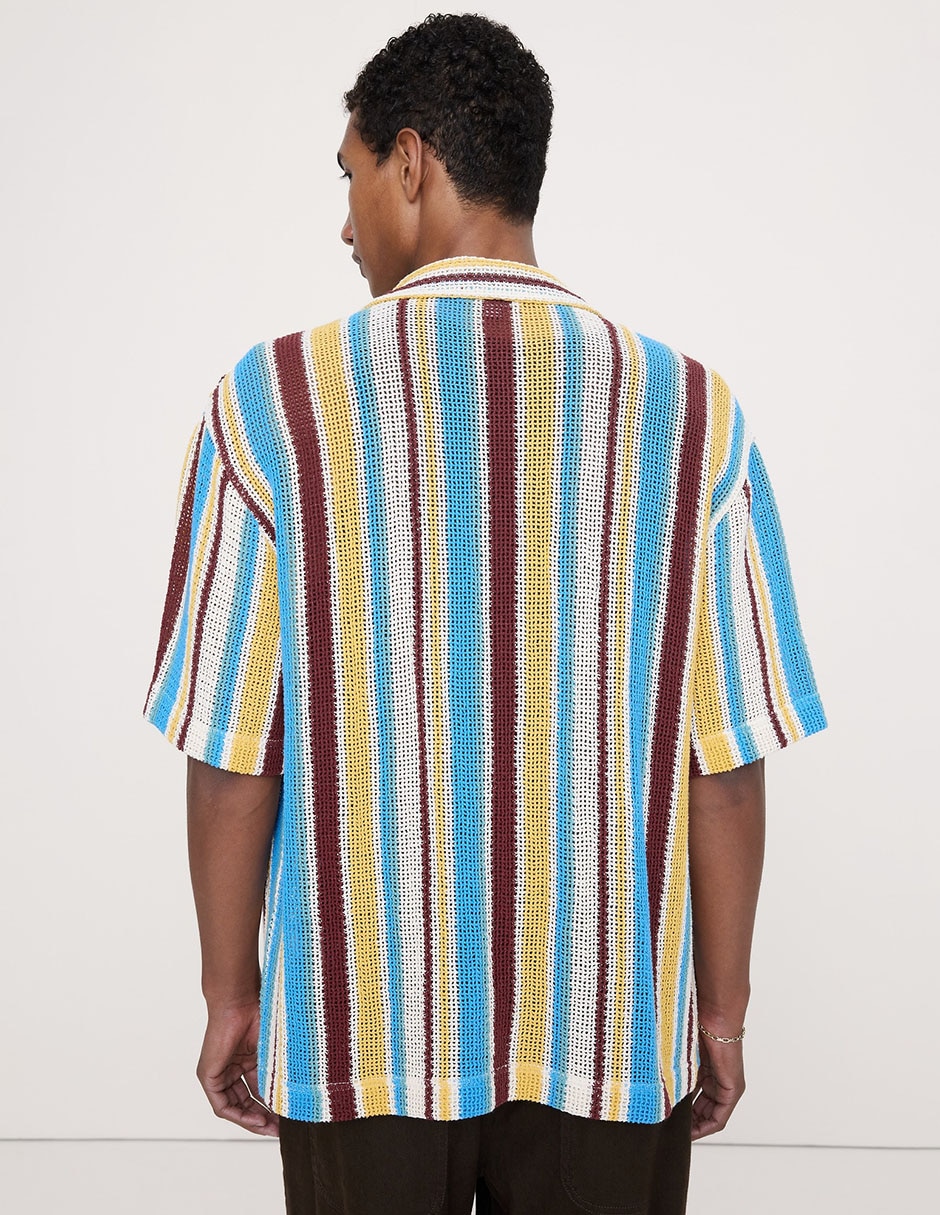 Camisa casual de algodón manga corta para hombre