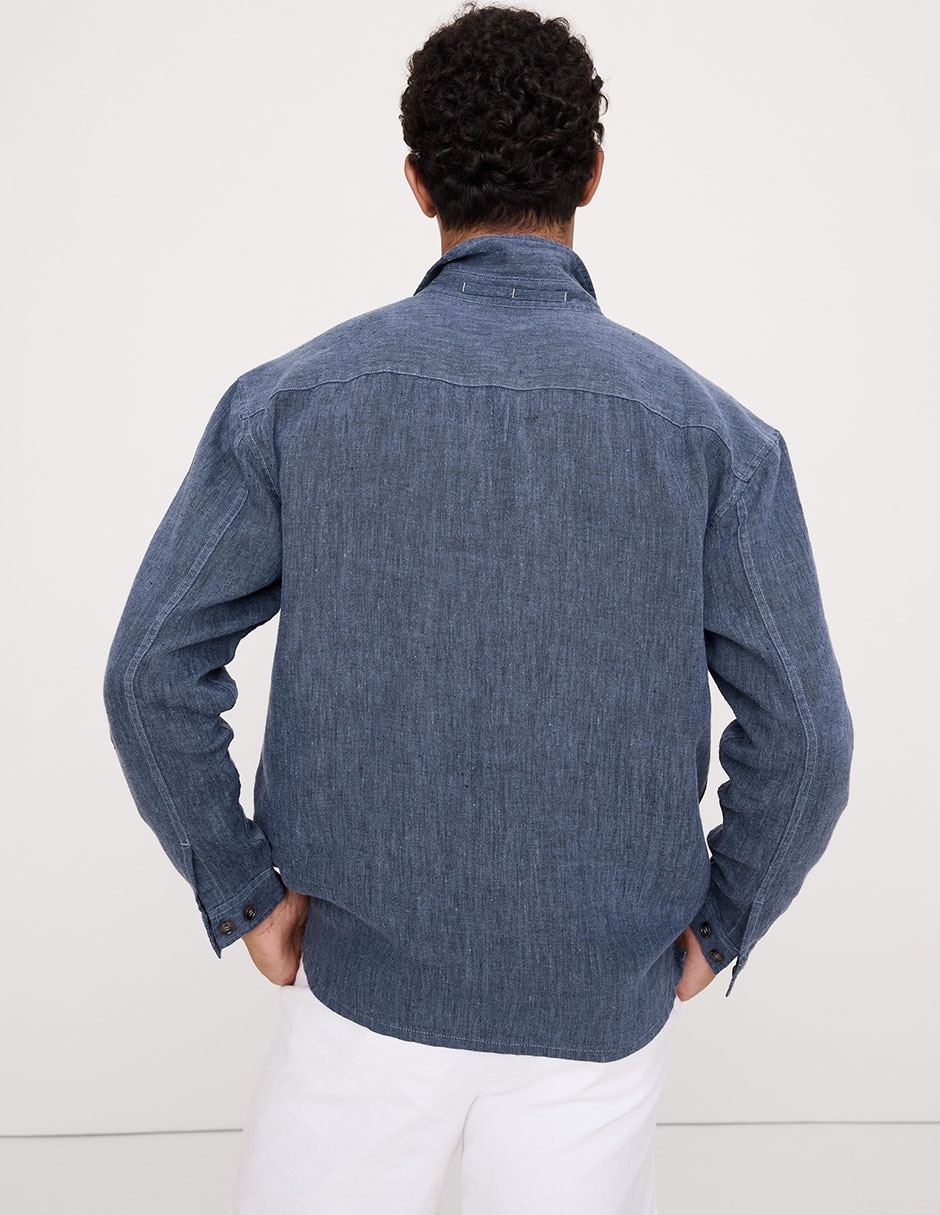 Camisa casual de algodón manga larga para hombre
