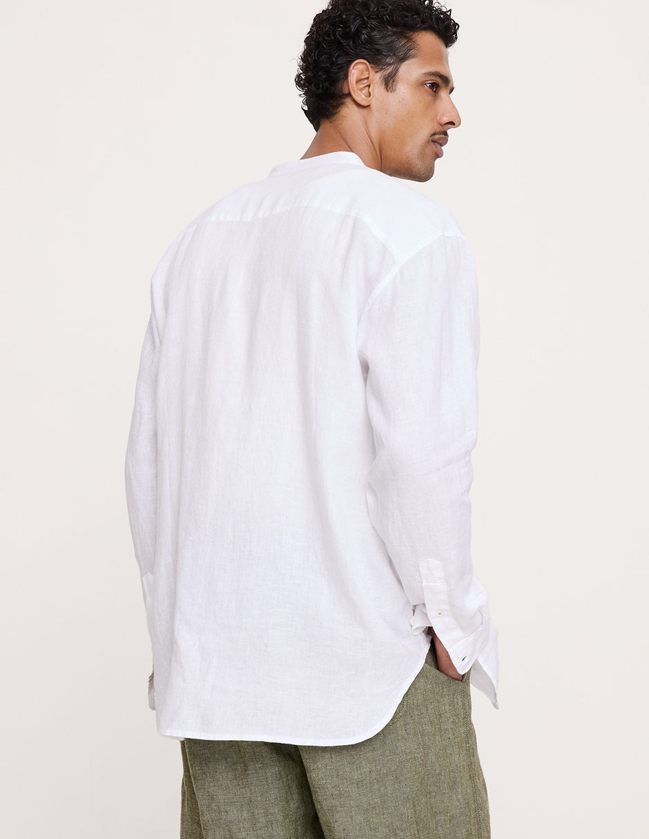 Camisa casual de algodón manga larga para hombre
