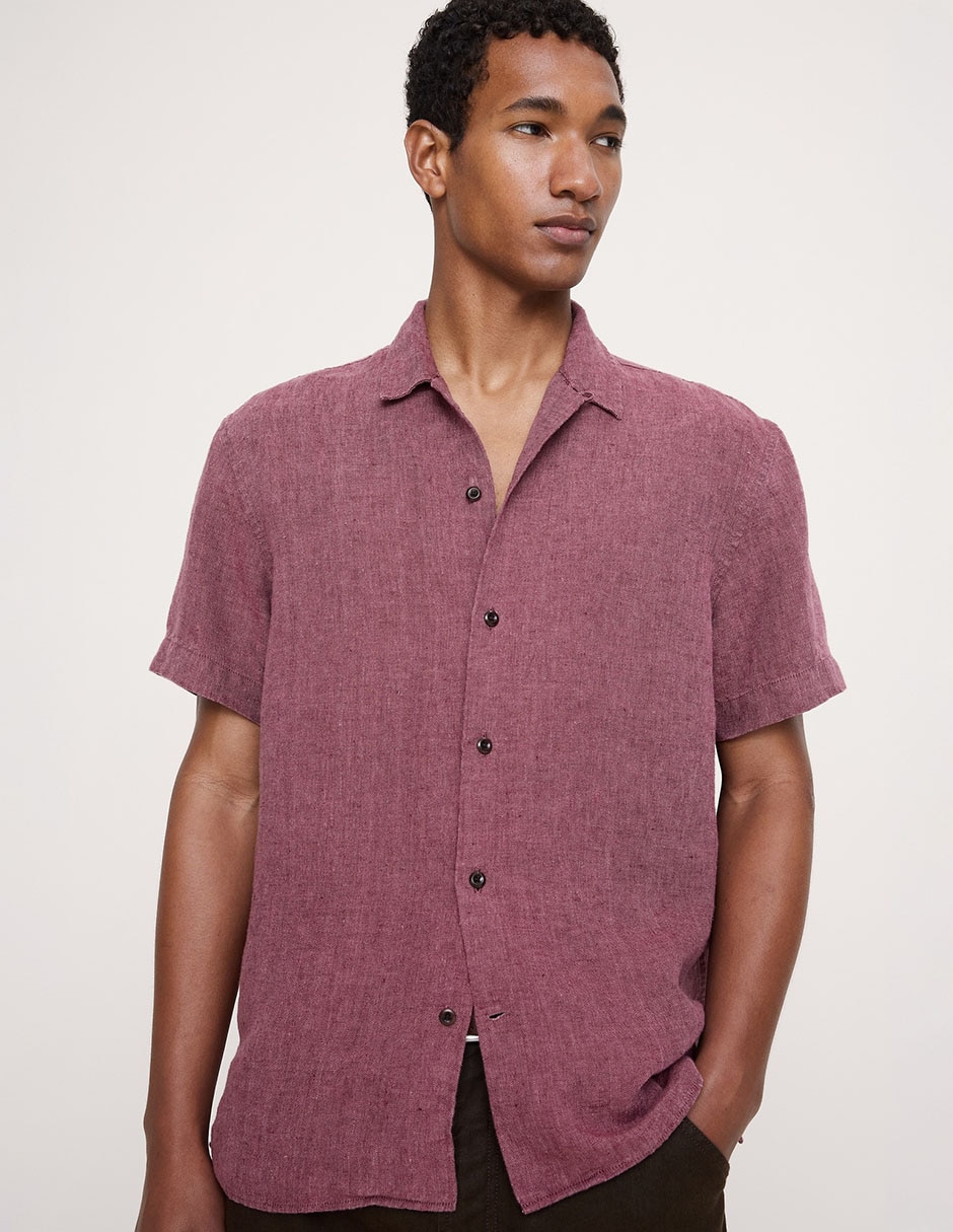 Imagen de producto Camisa casual de algodón manga corta para hombre