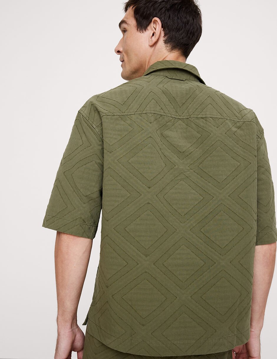 Camisa casual de algodon manga al codo para hombre 5