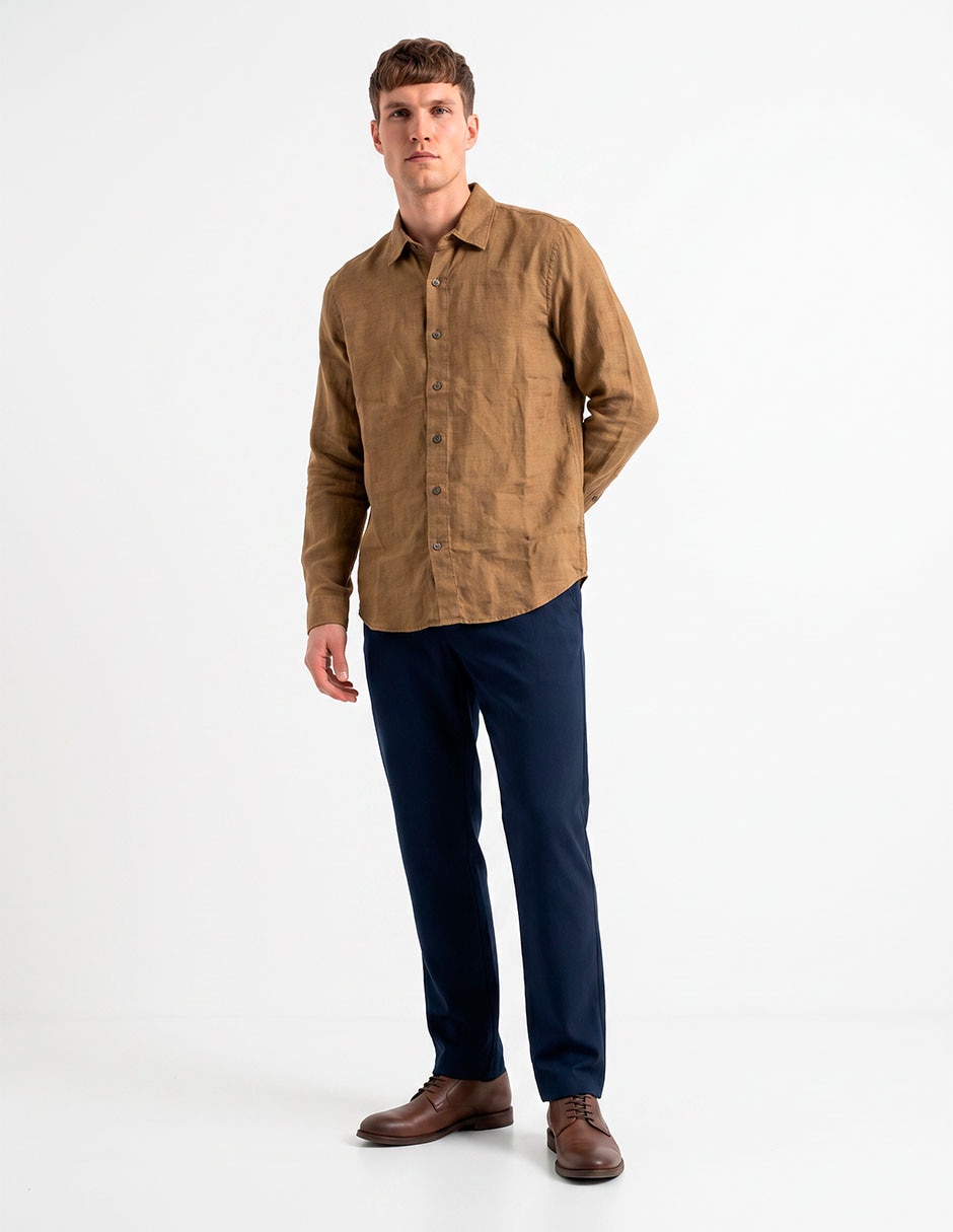 Camisa casual manga larga para hombre 1