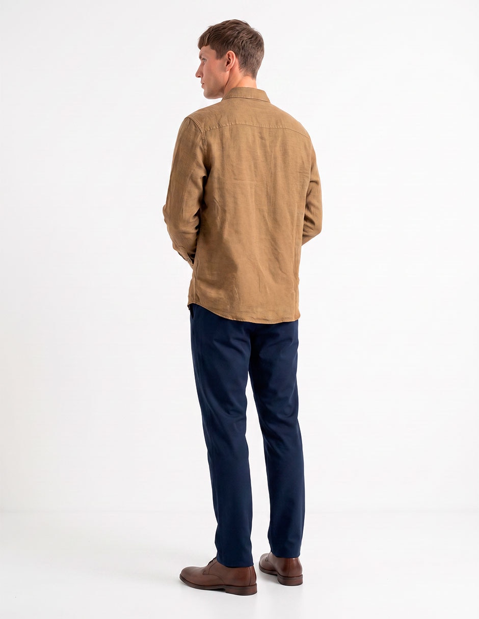 Camisa casual manga larga para hombre 4