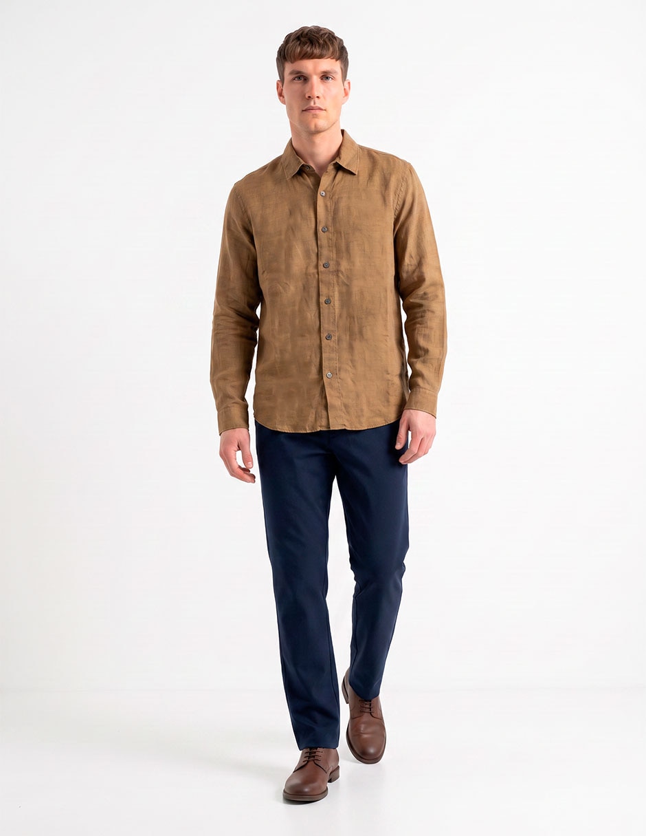 Camisa casual manga larga para hombre 3