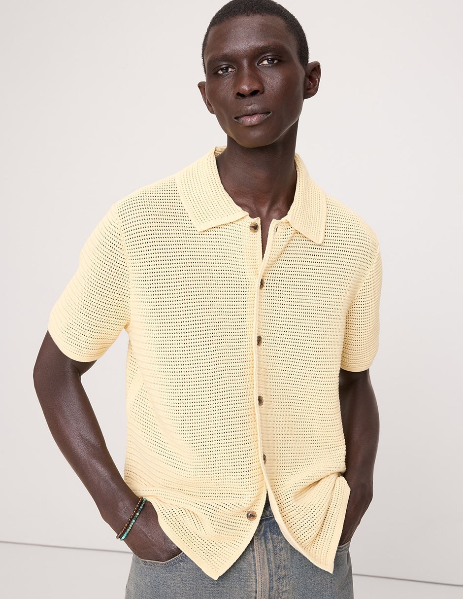 Camisa casual de algodón manga corta para hombre Camisa casual de algodón manga corta para hombre
