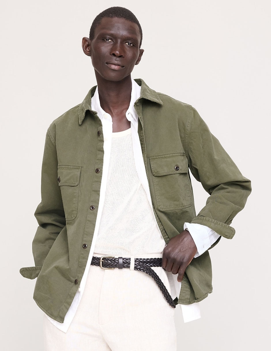 Chamarra casual con bolsillos para hombre