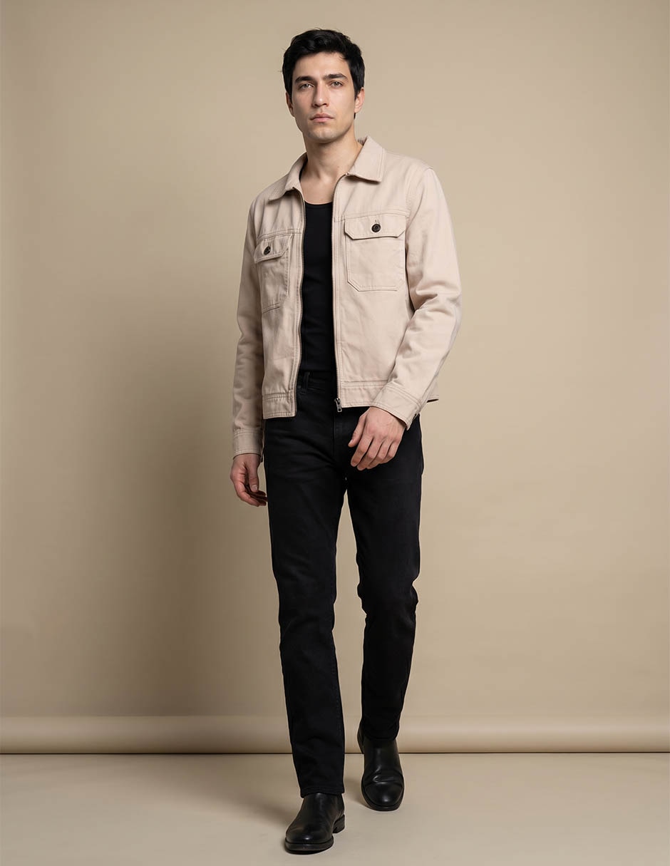 Chamarra casual de algodón para hombre