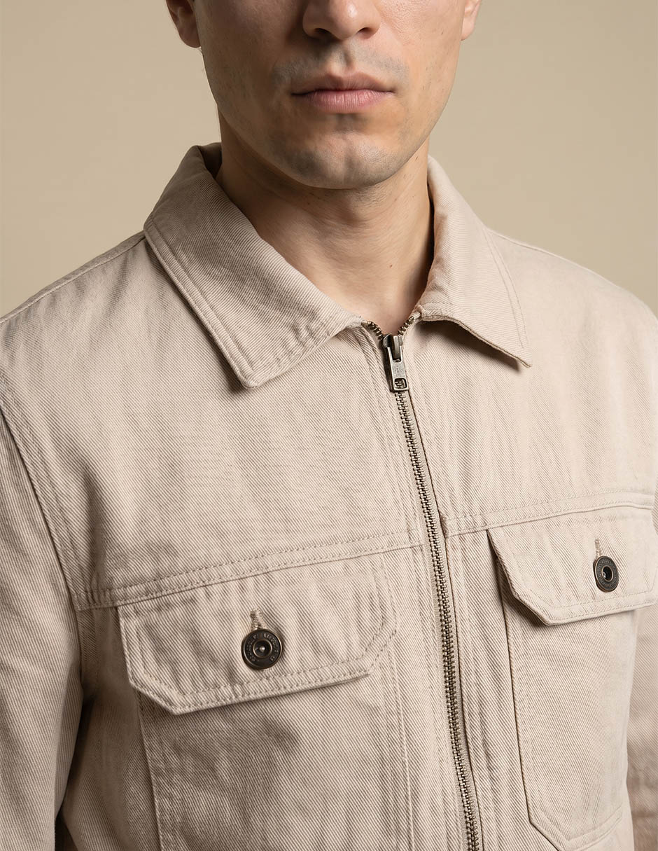 Chamarra casual de algodón para hombre