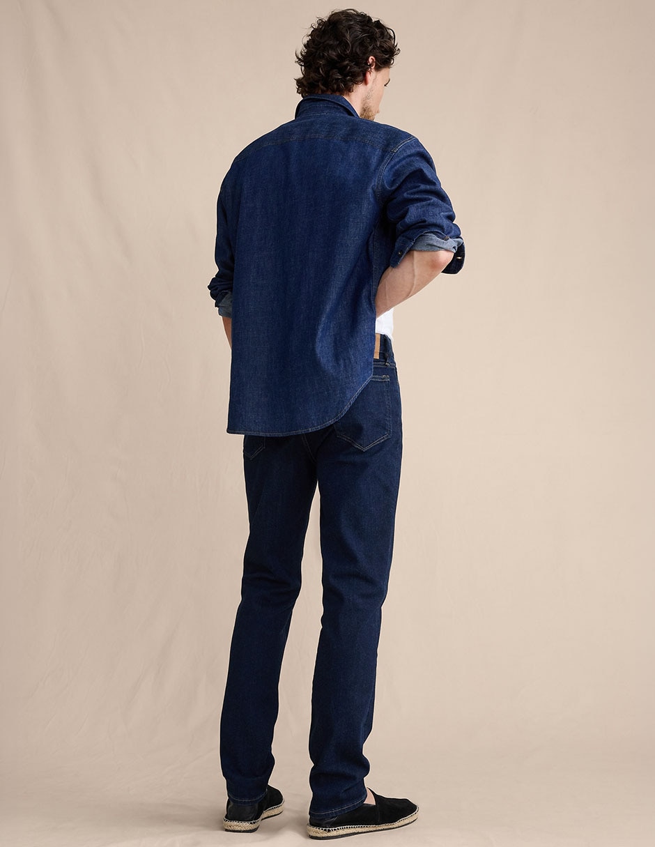 Jeans slim lavado medio para hombre 6