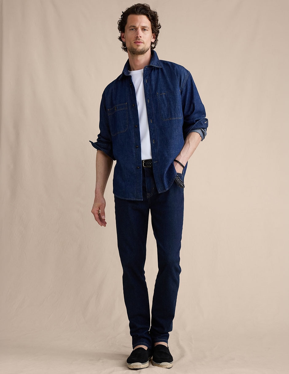Jeans slim lavado medio para hombre 5