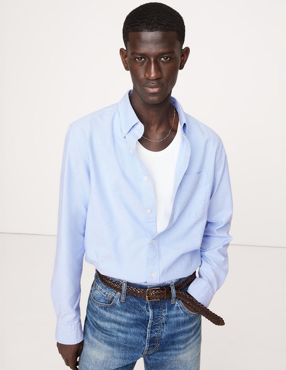 Camisa casual manga larga para hombre