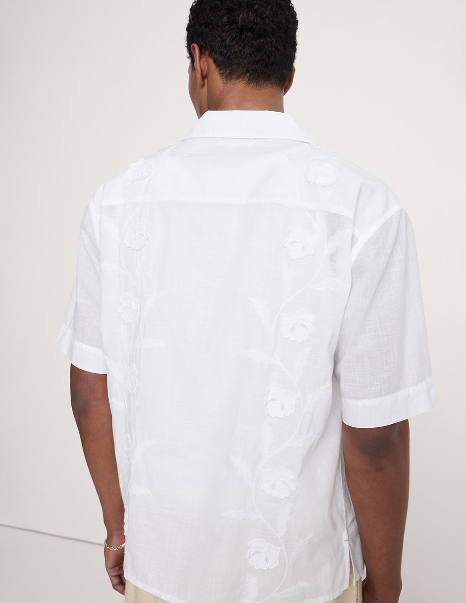 Camisa casual de algodón manga corta para hombre