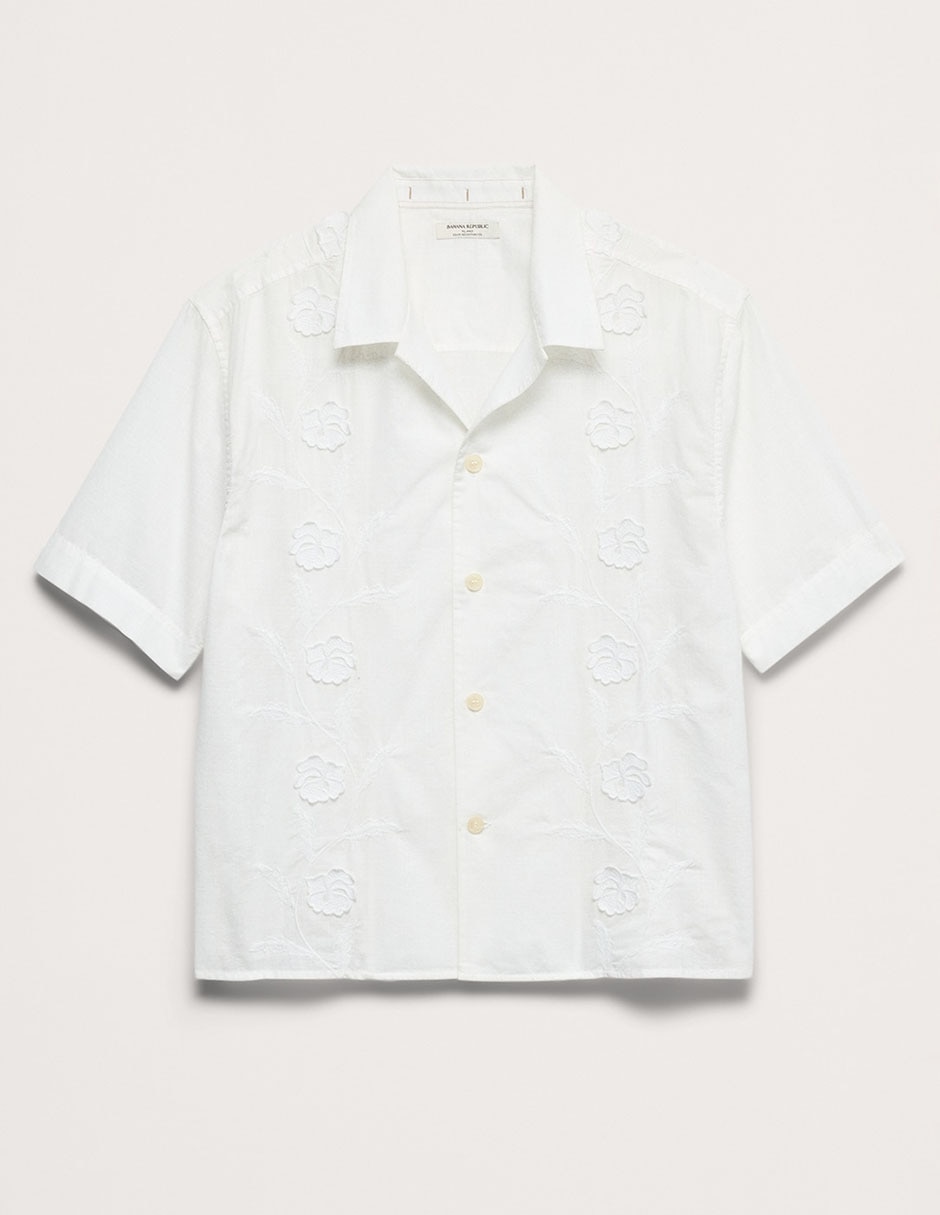 Camisa casual de algodón manga corta para hombre