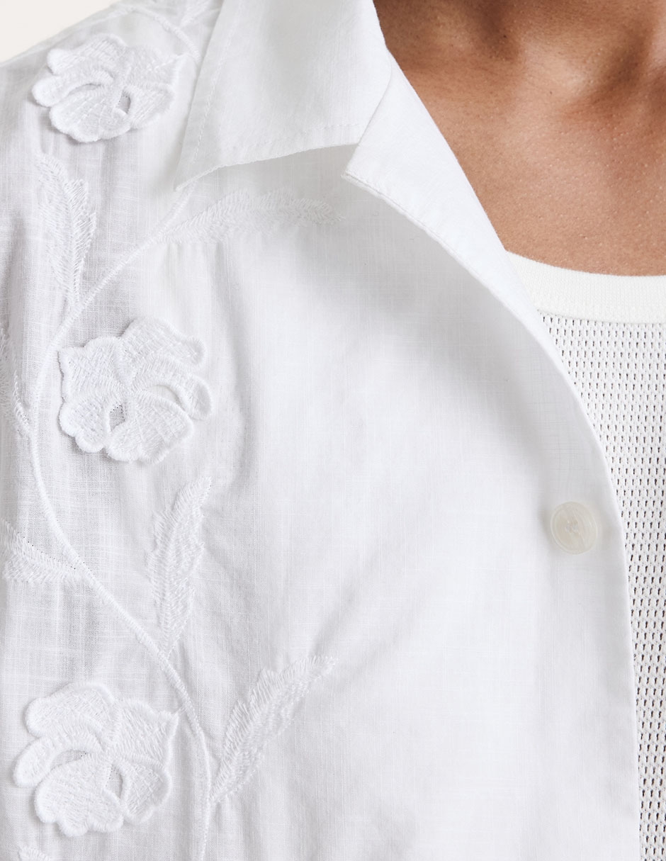 Camisa casual de algodón manga corta para hombre