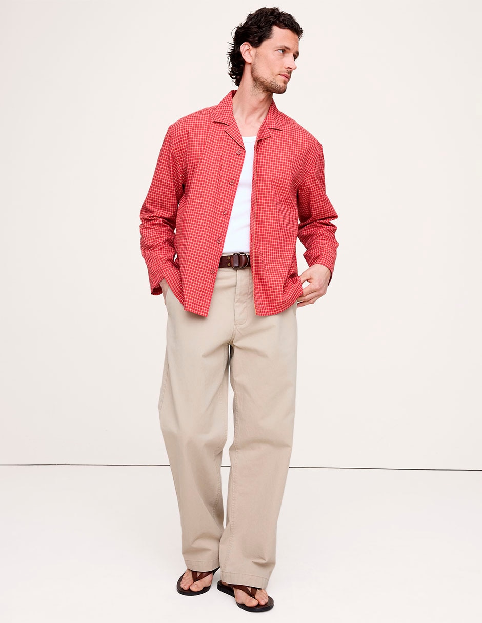 Camisa de algodón manga larga para hombre Camisa de algodón manga larga para hombre
