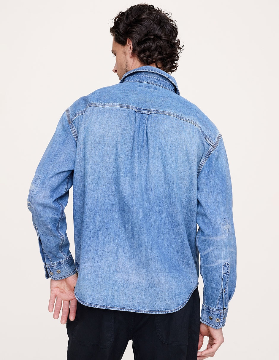 Camisa semiformal manga larga para hombre 5
