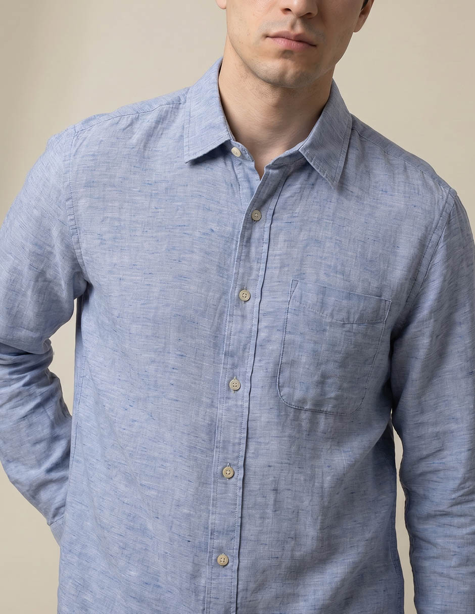 Camisa de mezclilla manga larga para hombre