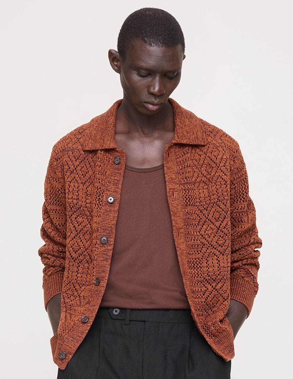 Suéter cuello polo para hombre