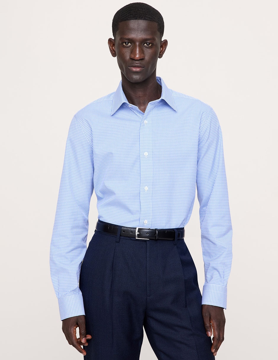 Camisa casual de algodón manga larga para hombre