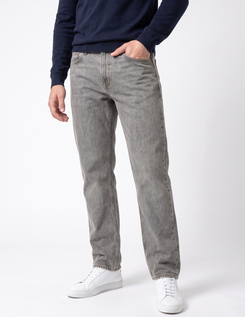 Jeans regular lavado stone wash para hombre 1